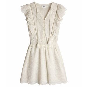 Seed Heritage NWT Broderie Eyelet Ivory Mini Dress Size US 4